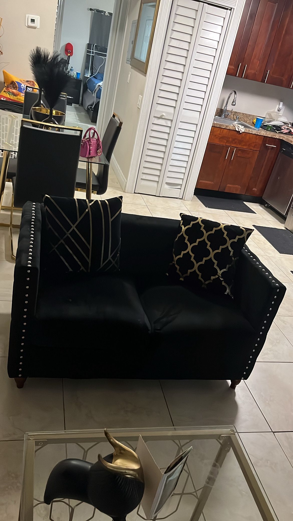 2 Pc Couch Set Black 800 OBO