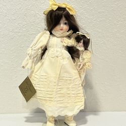 Vintage Seymour Mann Porcelain Doll with Miniature Look a Like Doll