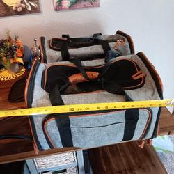 Two Small Animal Expandable Pet Carriers