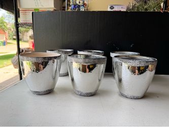 6 Silver Ceramic Planters, macetas cerámica plateadas, DIY, home decor, succulent, floral