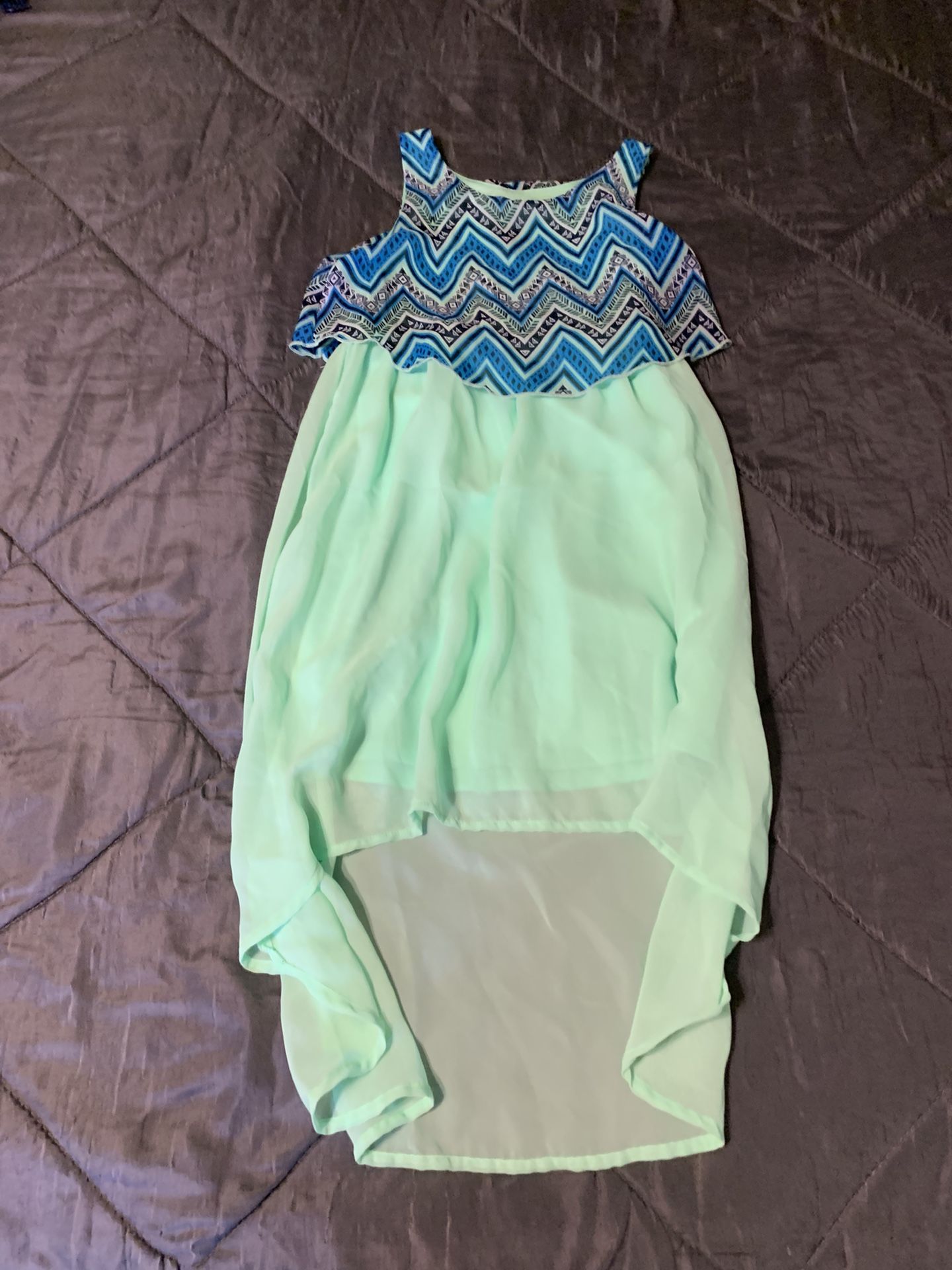 Sheer Mint/Black Hi/Lo Dress