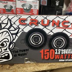 New Pair Crunch 4” Coaxial Car Speakers 