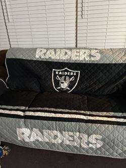 Las Vegas Raiders Quilted  Sofa Cover