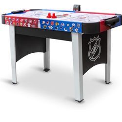 48" Mid-Size NHL Rush Indoor Hover Hockey Game Table; Easy Setup, Air-Powered Play with LED Scoring, Multicolored