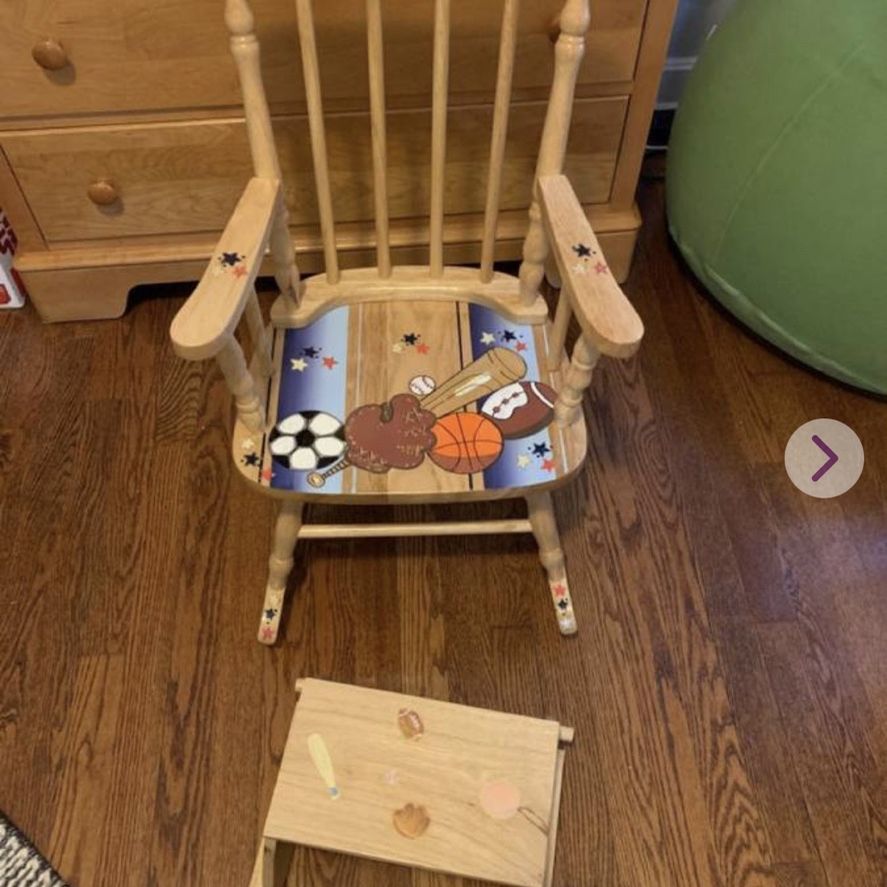 Kids Rocking Chair With Foot Rest