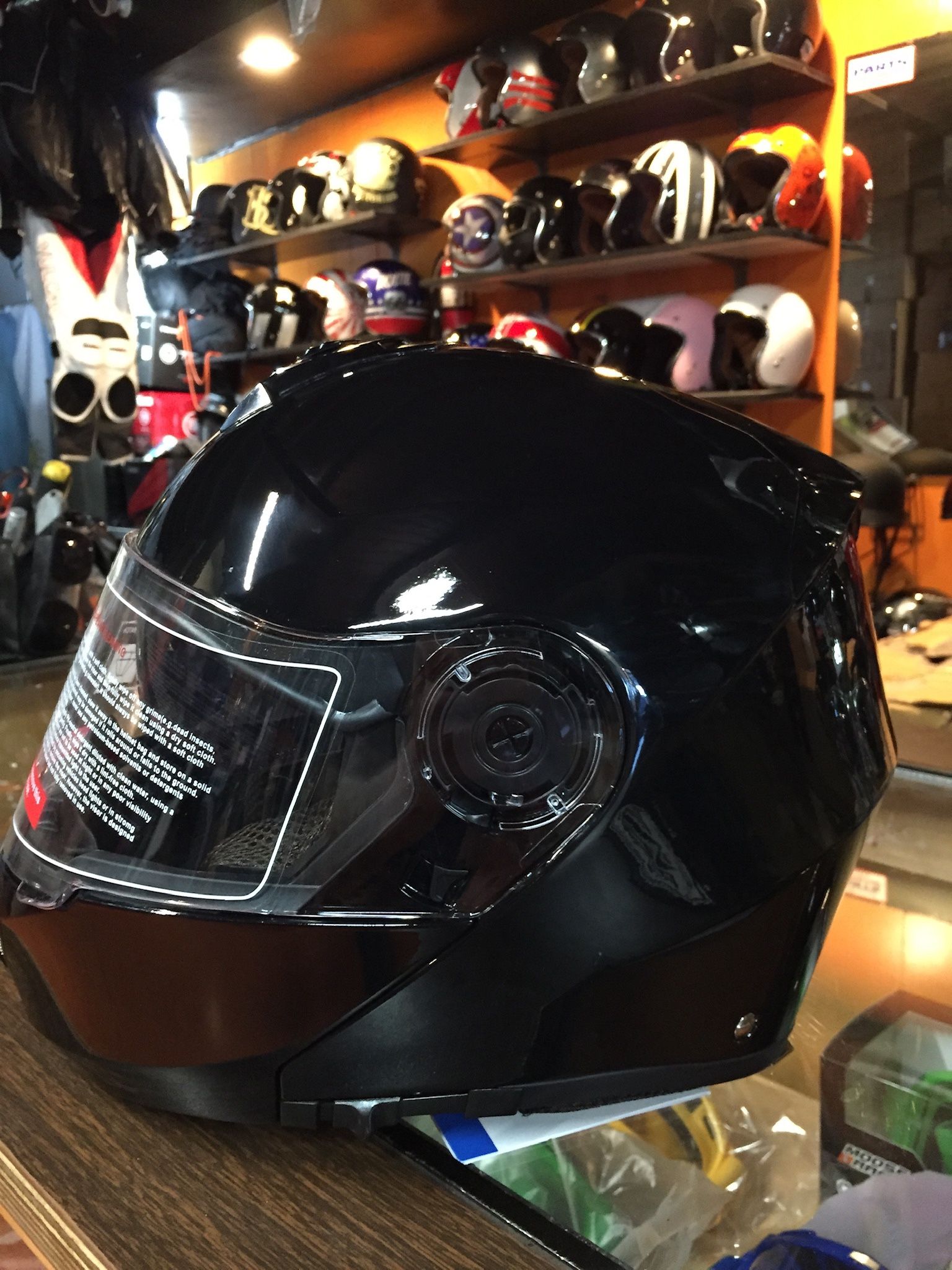 New Black Dot Flip Up Dual Visor Motorcycle Helmet Modular