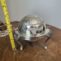 Silver Toned Butter/caviar Serving Dish