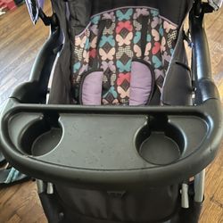 4 Cup Holder Easy Fold Butterfly Stroller 