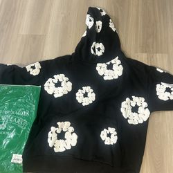 Black Demin Tear Hoodie