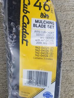 Cub cadet 46in mulching blade set