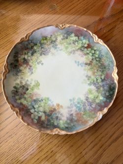 Plate Made In Haviland France. Beautiful Greenery on Bone China