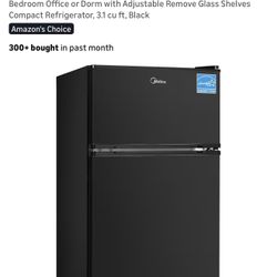 BLACK MINI FRIDGE WITH FREEZER