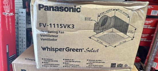 Panasonic WhisperGreen Select Pick-A-Flow 110/130 or 150 CFM Bathroom Exhaust Fan Flex-Z Fast Instal