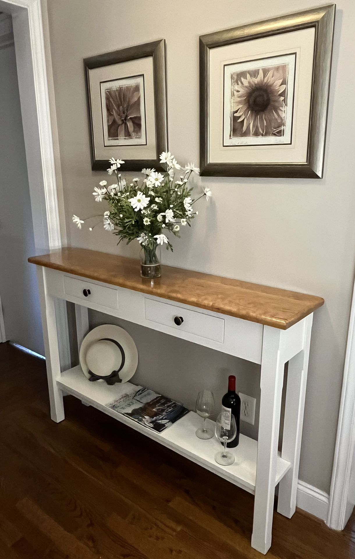 Beautiful Custom Made Solid Hardwood Console / Accent Table