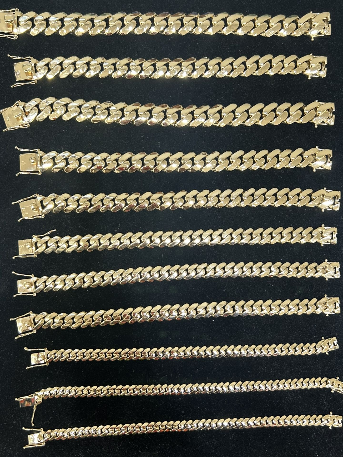 10KT Solid Miami Cuban Chain and Bracelet 