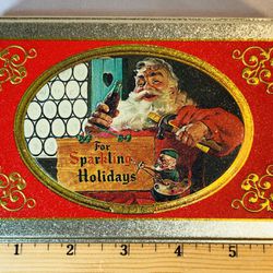 VINTAGE, Playing Cards (Two New Packs of Cards) in a Nostalgic Tin 1998 Coca-Cola Holiday Santa Claus, Limited Edition, New