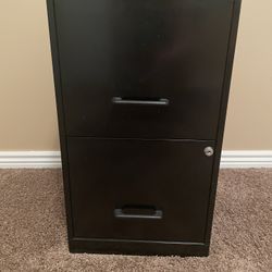 Black Two-Drawer Filing Cabinet