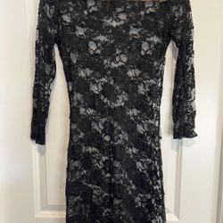 Black Lace Outer Dress Women Size Xs