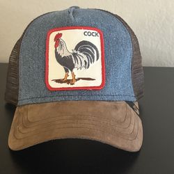 Fits all. Blue and brown hat