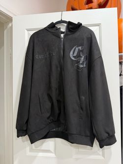 H.W. Vogue Fashion Black Zip-Up Hoodie Jacket Unisex XL