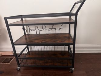 Bar Cart with Wine Glass Holder