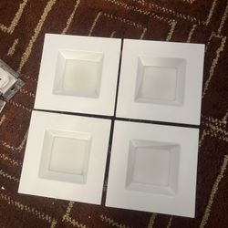 🔲 4x Square LED Recessed Downlights – Dimmable (4”)