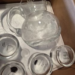 PITCHER WITH GLASSWARE.  "NEW"