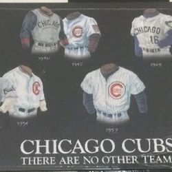 Chicago Cubs MLB Baseball Uniform History Wooden Picture Frame Rare