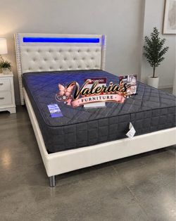 New Queen bed frame with mattress