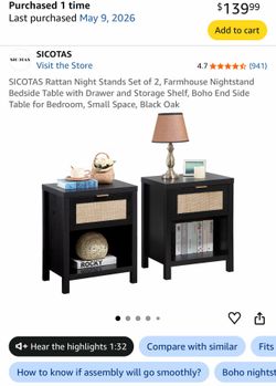 Black nightstand