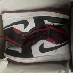 Jordan 1 White/gym Red-black