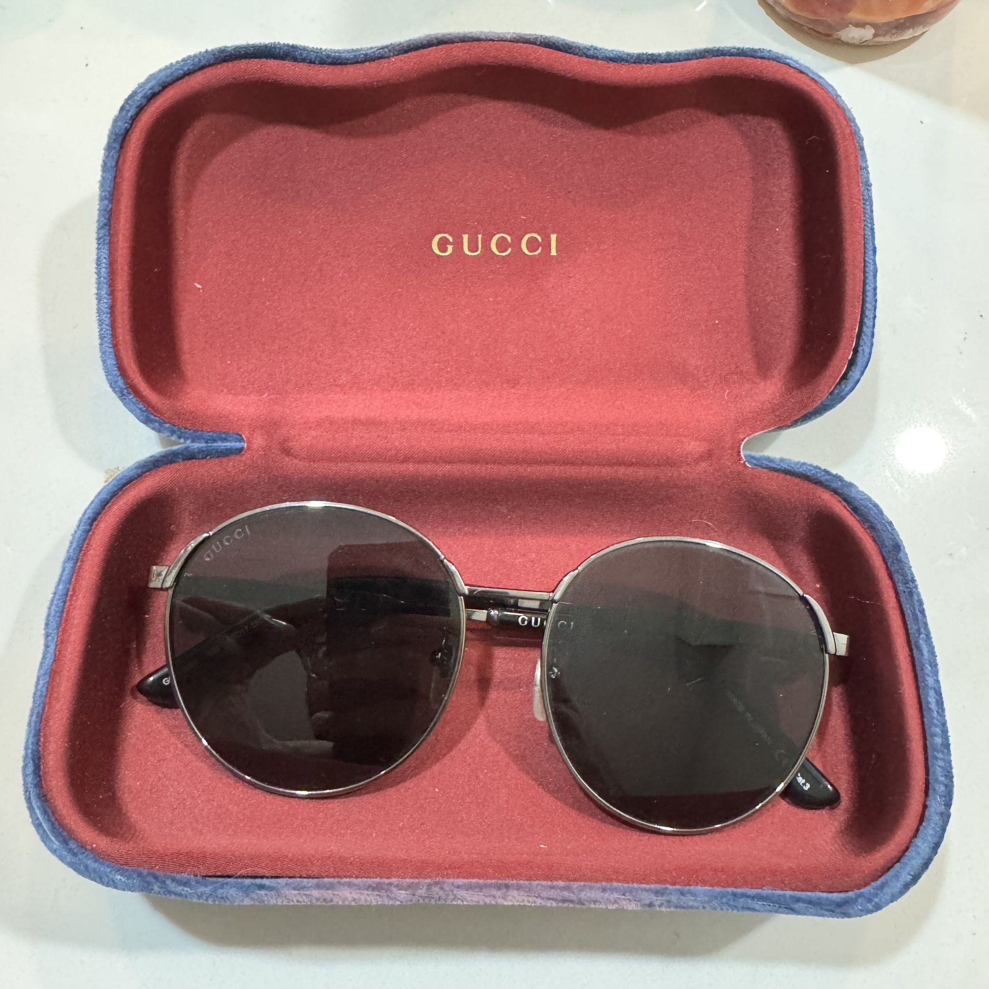 π₯ Authentic Gucci Round Sunglasses w/ Case β Silver & Black Japan Edition