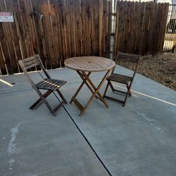 3 Piece Wooden Table And Chairs Set