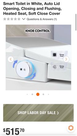 Elongated 1.28 GPF Bidet Smart Toilet in White, Auto Lid Opening, Closing and Flushing, Heated Seat, Soft Close Cover