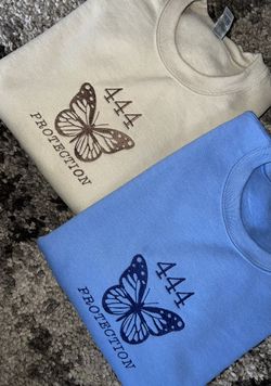 444 Butterfly Embroidered Sweatshirt - Angel Numbers Sweater