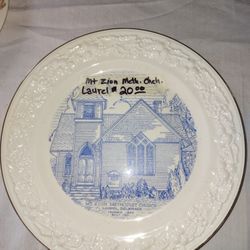 Laurel De. Mt. Zion Methodist Church Vintage plate