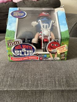 Collectible M&M's Red, White & Blue Motorcycle Candy Dispenser