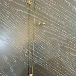 Kate Spade Yours Truly Pave Heart Mini Pendant Necklace/Earring Set