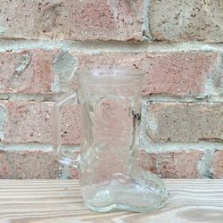 Vintage Texas Cowboy Boot Glass Mug