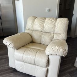 Cream Leather Chair 