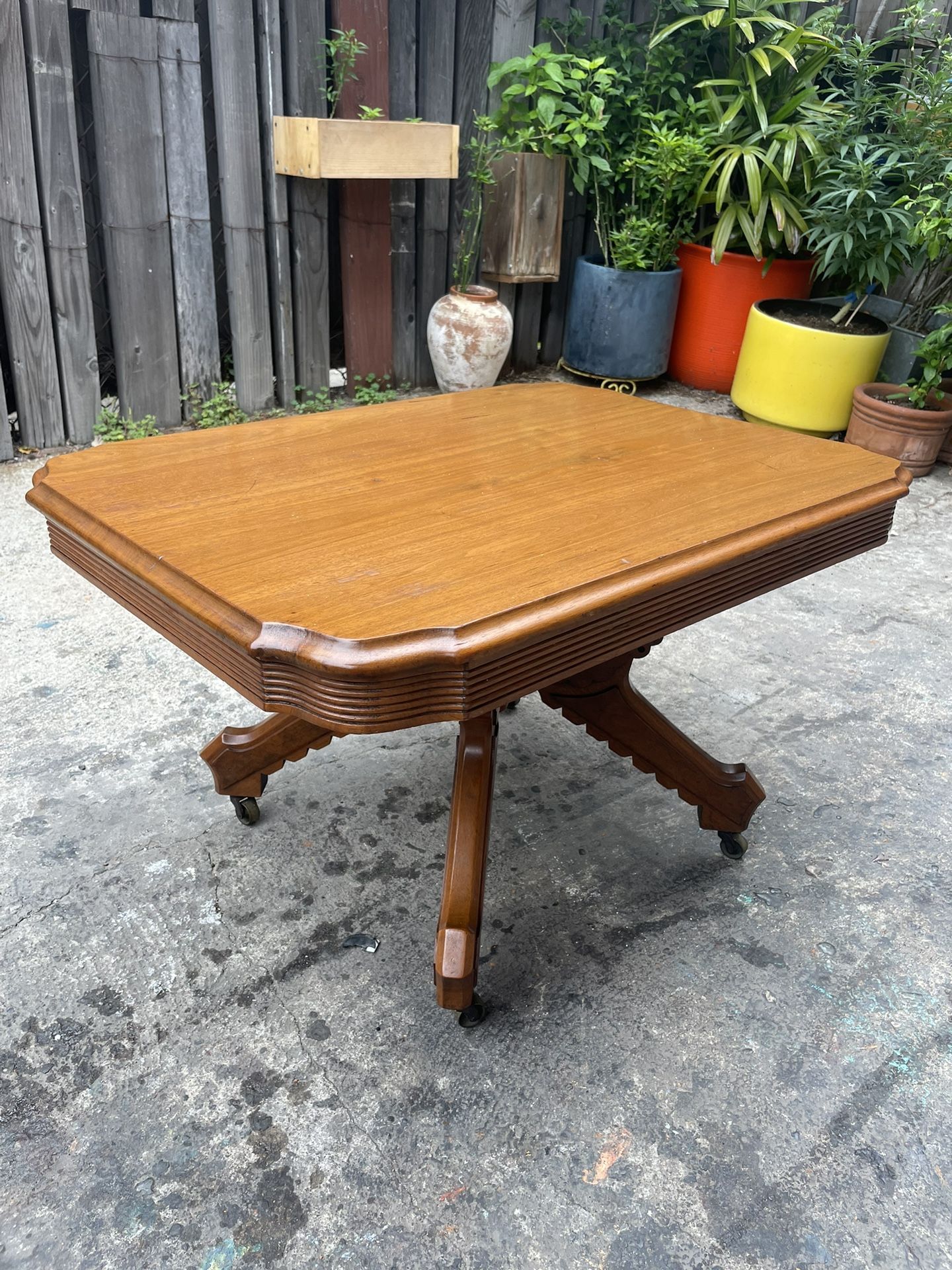 Vintage Antique Solid Walnut Victorian Eastlake Parlor Coffee Table 1890’s