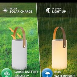 Solar Powered Outdoor Lamp, Portable,  7 Colors,  Waterproof.  Great For Camping.  New Never Used Still In Box 