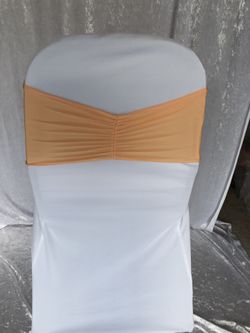 Orange or pink chair bands wedding decor decorations