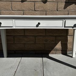 Classic White 3-Drawer Desk / Console Table