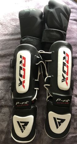 RDX Boxing Gloves and Shin Gaurds