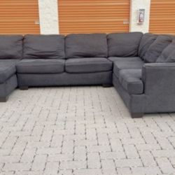 3 Piece Big Black/Gray Couch Set