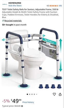 Toilet safety rails for seniors