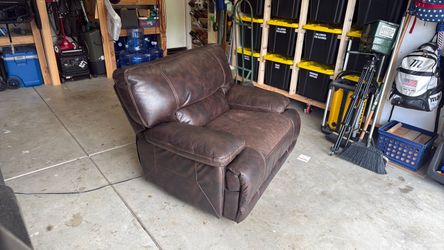 Brown Leather Power Recliner Chair