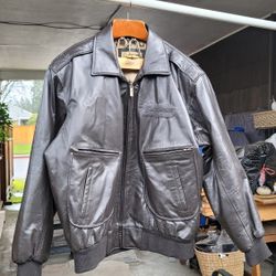 Vintage Boeing McDonnell Douglas Brown Leather Bomber/Aviator Jacket, Men's Size 2XL, Beautiful Condition 