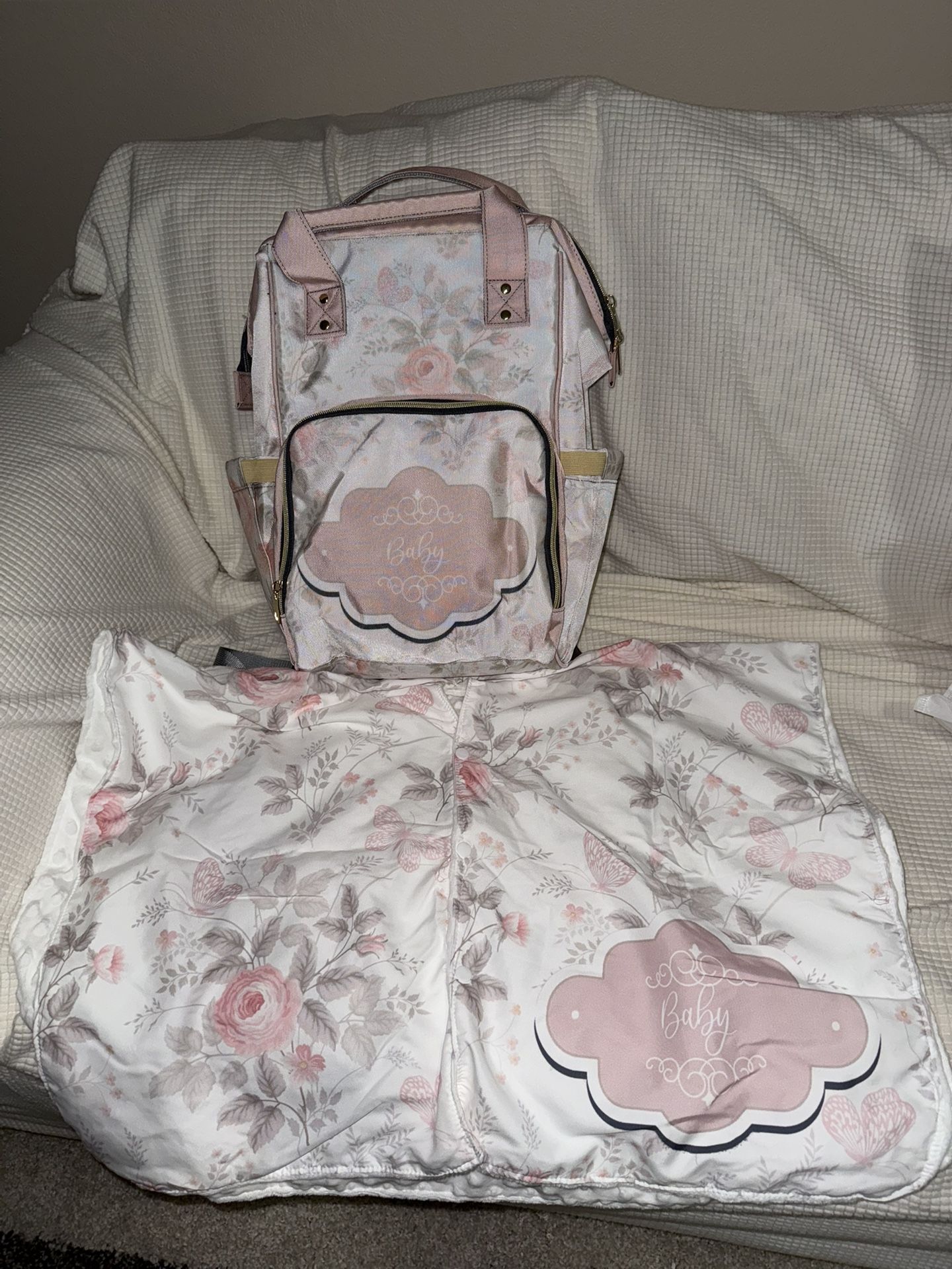 Baby Girl Diaper Bag And Matching Canopy Cover